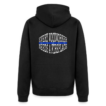 carpenter plumber woodcutter geek funny - Unisex Premium Bio Zip Hoodie - Schwarz - Hinten - Nico (187cm)