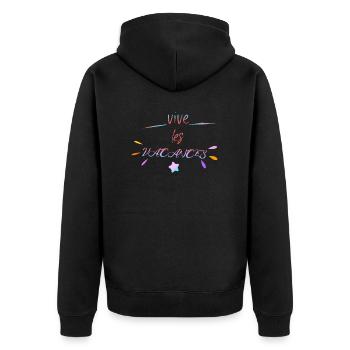 Vive les vacances shirt, voyage shirt - Veste à capuche bio Premium Unisexe - noir - Dos - Nico (187cm)