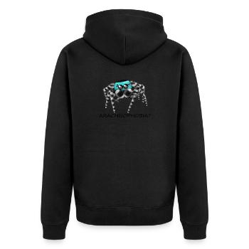 Arachnophobia? - Unisex Premium Bio Zip Hoodie - Schwarz - Hinten - Nico (187cm)
