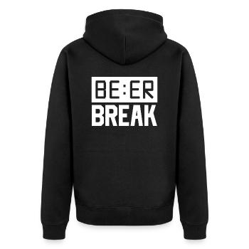 Pause bière O horloge - Veste à capuche bio Premium Unisexe - noir - Dos - Nico (187cm)