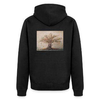 Herbst 2022 - Unisex Premium Bio Zip Hoodie - Schwarz - Hinten - Nico (187cm)