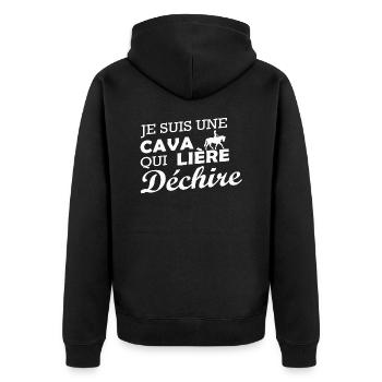 je suis une Cavalière qui déchire - Veste à capuche bio Premium Unisexe - noir - Dos - Nico (187cm)
