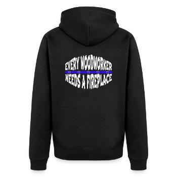 Cutter arboriculture carpenter tshirts - Unisex Premium Organic Zip Hoodie - black - Back - Nico (187cm)