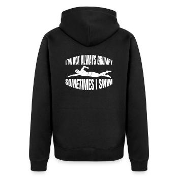Schwimmerin Schwimmer Schwimmverein Schwimmen - Unisex Premium Bio Zip Hoodie - Schwarz - Hinten - Nico (187cm)