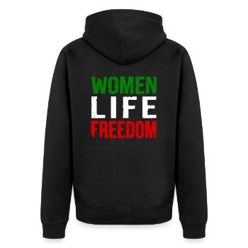Women life freedom - Veste à capuche bio Premium Unisexe - noir - Dos - Nico (187cm)