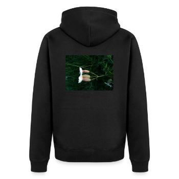 Flower lying down by the wind - Unisex Premium Organic Zip Hoodie - black - Back - Nico (187cm)