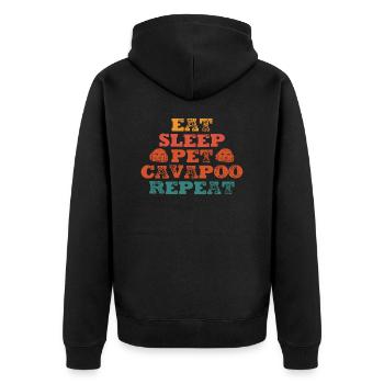Cavapoo Cavoodle Capoodle Chien - Veste à capuche bio Premium Unisexe - noir - Dos - Nico (187cm)