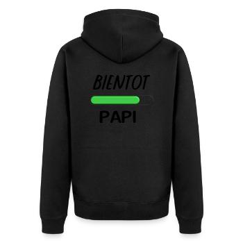 Bientot papi - Veste à capuche bio Premium Unisexe - noir - Dos - Nico (187cm)