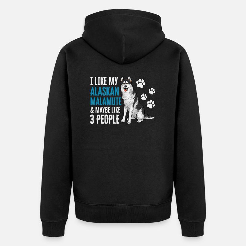 Chien Malamute d’Alaska - Veste à capuche bio Premium Unisexe - noir