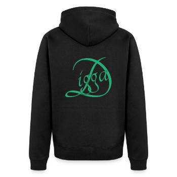 Digga - Unisex Premium Bio Zip Hoodie - Schwarz - Hinten - Nico (187cm)