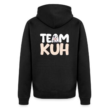 Kuh Landwirt Bauernhof Kühe - Unisex Premium Bio Zip Hoodie - Schwarz - Hinten - Nico (187cm)