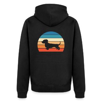 Teckel Teckel Retro Chien - Veste à capuche bio Premium Unisexe - noir - Dos - Nico (187cm)