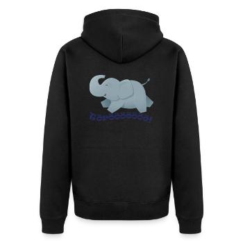 Wildtiere - Unisex Premium Bio Zip Hoodie - Schwarz - Hinten - Nico (187cm)