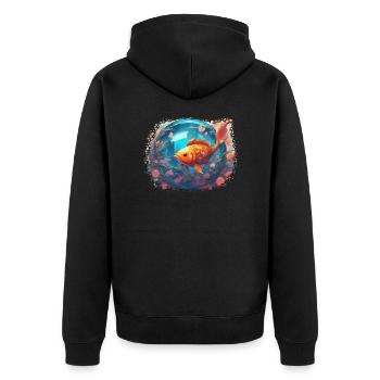 Sunfish Reflections - Unisex Premium Organic Zip Hoodie - black - Back - Nico (187cm)