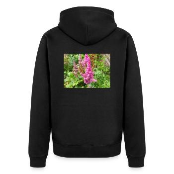 false buck's beard Astilbe japonica - Unisex Premium Organic Zip Hoodie - black - Back - Nico (187cm)