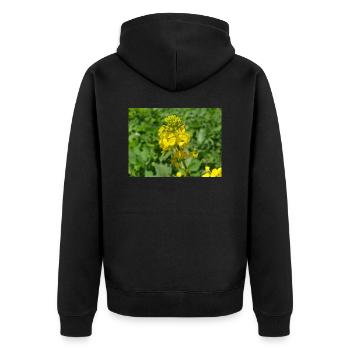 Schwarzer Senf - Unisex Premium Bio Zip Hoodie - Schwarz - Hinten - Nico (187cm)
