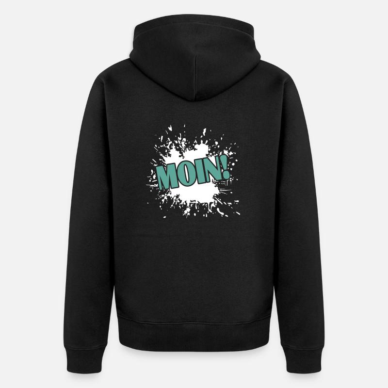 Moin! - Unisex Premium Bio Zip Hoodie - Schwarz