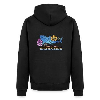 Ocean Sublimation - Unisex Premium Organic Zip Hoodie - black - Back - Nico (187cm)