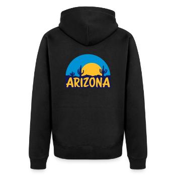 Desert USA Arizona Landscape - Unisex Premium Organic Zip Hoodie - black - Back - Nico (187cm)