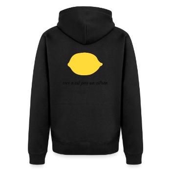 Ceci n'est pas un citron - humour - Veste à capuche bio Premium Unisexe - noir - Dos - Nico (187cm)