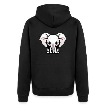 Little Elephant Cartoon Cute Adventure 12 - Unisex Premium Organic Zip Hoodie - black - Back - Nico (187cm)