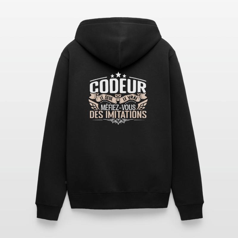 Codeur le seul Codeur le vrai Codeur Veste à capuche bio Premium Unisexe