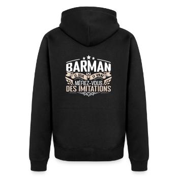 Barman le seul Barman le vrai Barman - Veste à capuche bio Premium Unisexe - noir - Dos - Nico (187cm)