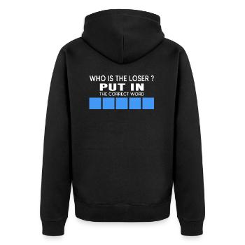 UKRAINE "anti-war" kiev slava ukraini zelenskyi - Unisex Premium Organic Zip Hoodie - black - Back - Nico (187cm)