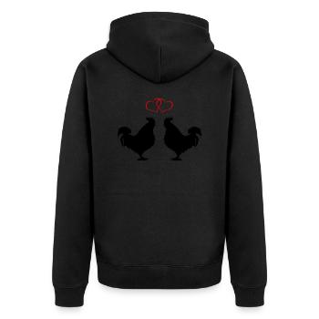 L’amour du coq - Veste à capuche bio Premium Unisexe - noir - Dos - Nico (187cm)