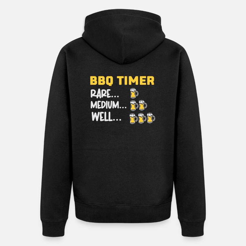 BBQ Timer - Unisex Premium Bio Zip Hoodie - Schwarz