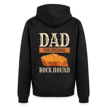 Geological Stones Collector Rockhounding Dad - Unisex Premium Organic Zip Hoodie - black - Back - Nico (187cm)