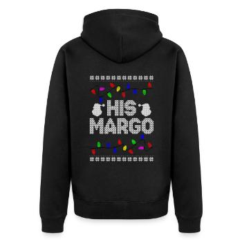 His Margo Her Todd Ugly Christmas Couple Matching - Unisex Premium Organic Zip Hoodie - black - Back - Nico (187cm)