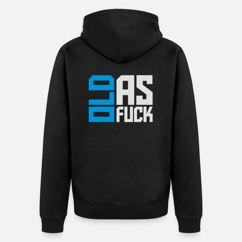 old AF Text Logo - Unisex Premium Bio Zip Hoodie - Schwarz