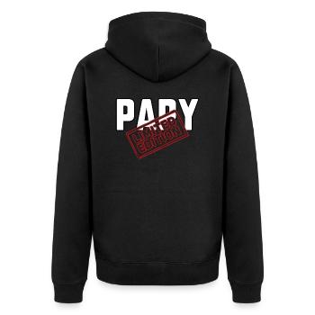 Opa limitierte Edition - Unisex Premium Bio Zip Hoodie - Schwarz - Hinten - Nico (187cm)
