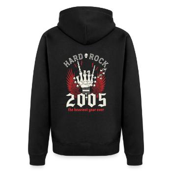 Jahrgang 2005 Partymusiker 18-jähriges Jubiläum - Unisex Premium Bio Zip Hoodie - Schwarz - Hinten - Nico (187cm)