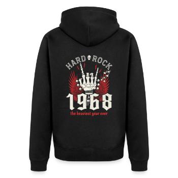 Born in 1968 Musician party 55 years anniversary - Unisex Premium Organic Zip Hoodie - black - Back - Nico (187cm)