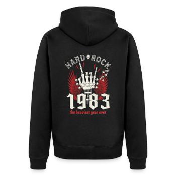 Born in 1983 Musician party 40 years anniversary - Unisex Premium Organic Zip Hoodie - black - Back - Nico (187cm)