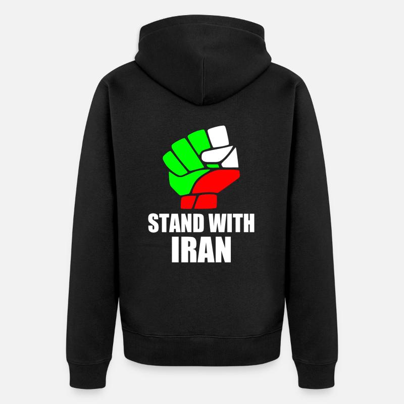 Stand with iran - Veste à capuche bio Premium Unisexe - noir