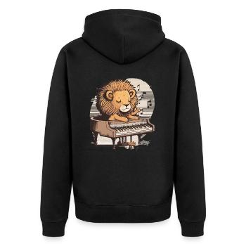 Piano Lion - Veste à capuche bio Premium Unisexe - noir - Dos - Nico (187cm)