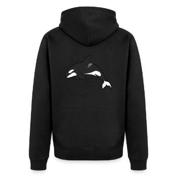 Meerestiere - Unisex Premium Bio Zip Hoodie - Schwarz - Hinten - Nico (187cm)