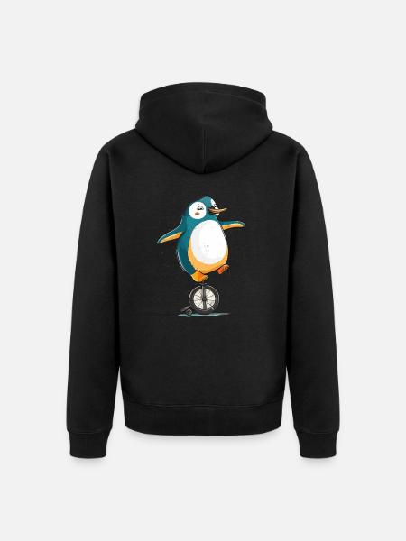 Circus Penguin - Unisex Premium Organic Zip Hoodie - black