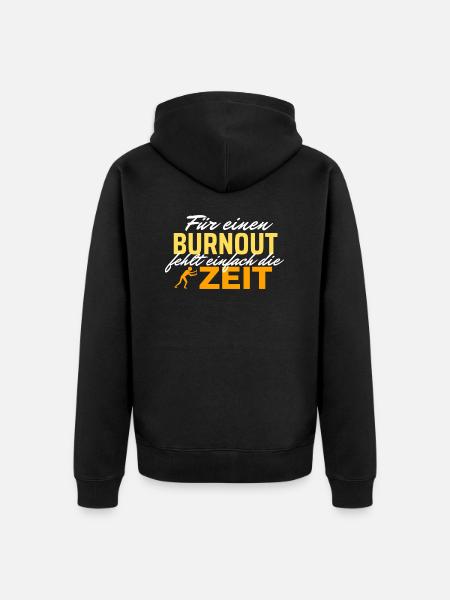 Burnout Zeitdruck - Zeit rennt - Unisex Premium Bio Zip Hoodie - Schwarz