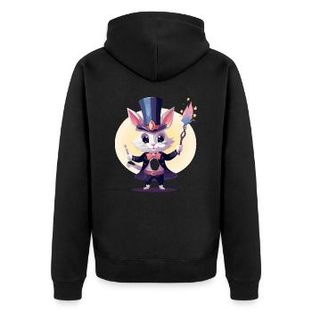 Magierin Harely - Unisex Premium Bio Zip Hoodie - Schwarz - Hinten - Nico (187cm)