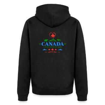Canada Vancouver Montreal Toronto Maple Leaf Bears - Unisex Premium Organic Zip Hoodie - black - Back - Nico (187cm)