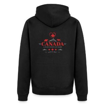 Canada Vancouver Montreal Toronto Maple Leaf Bears - Unisex Premium Organic Zip Hoodie - black - Back - Nico (187cm)