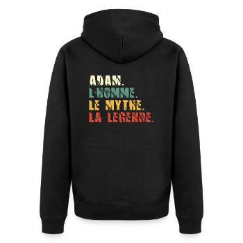 Adam l homme le mythe la légende - Veste à capuche bio Premium Unisexe - noir - Dos - Nico (187cm)