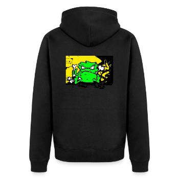 Strassen Monster - Unisex Premium Bio Zip Hoodie - Schwarz - Hinten - Nico (187cm)