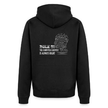 Rule #1: The computer scientist is always right Ha - Unisex Premium Organic Zip Hoodie - black - Back - Nico (187cm)