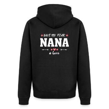 N’ayez pas peur Nana est ici T Shirt Nana T Shirt - Veste à capuche bio Premium Unisexe - noir - Dos - Nico (187cm)