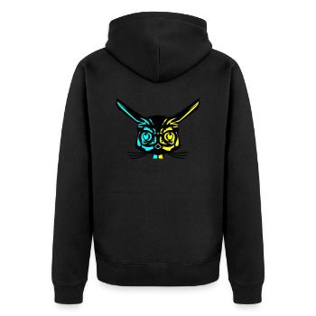 Rabbit - Unisex Premium Bio Zip Hoodie - Schwarz - Hinten - Nico (187cm)